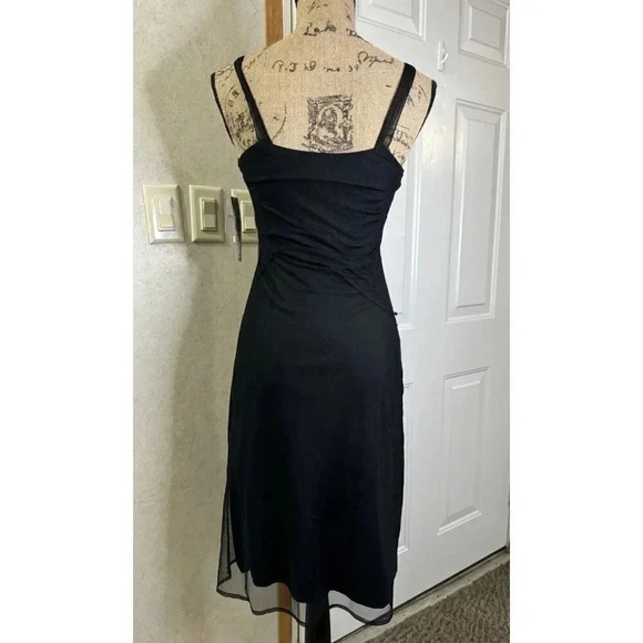 IDEOLOGY Black Sequin Mesh WhimsiGoth Witchy Slip Fairy Grunge Dress Womens XS - Picture 3 of 13